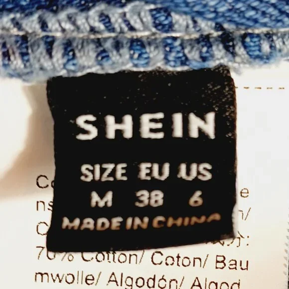 SHEIN, Denim Overalls, Size Medium, Slightly Distressed, Crop - Ankle - Picture 2 of 15